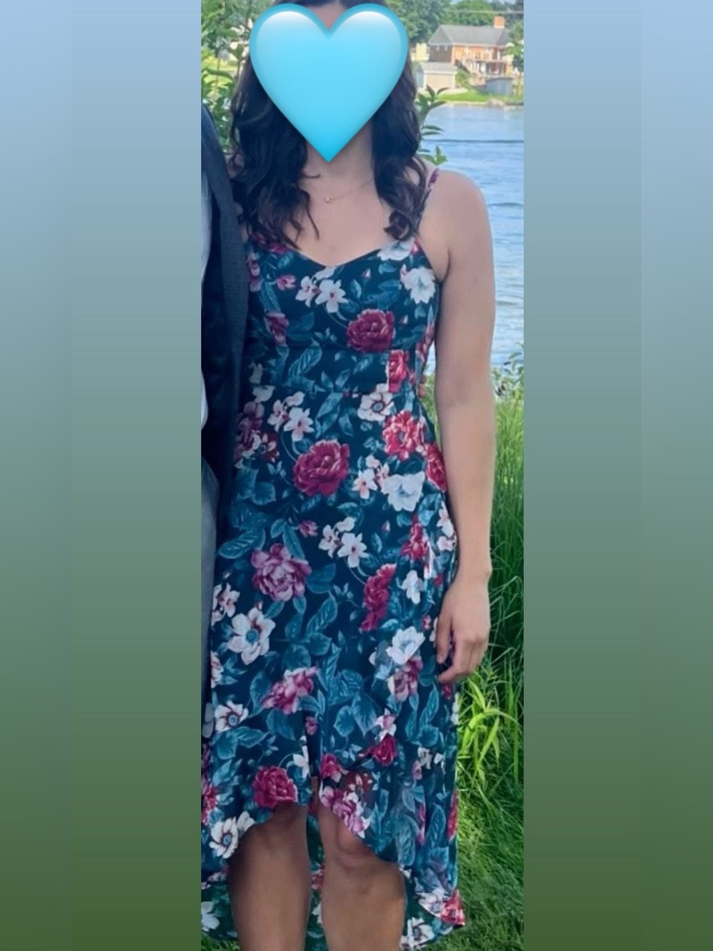 Teal Floral Midi Dress Size Small